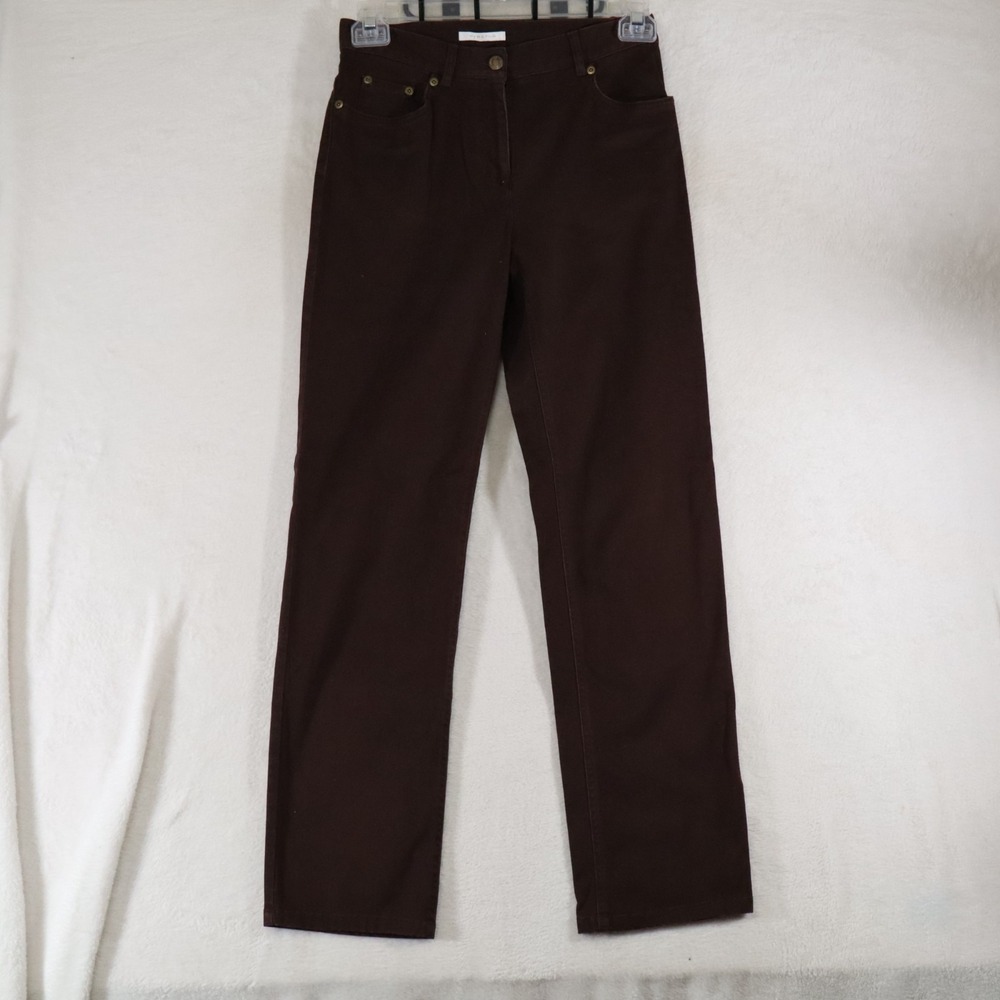 Jones New York Sport Women's Size 4 Brown Stretch Straight Leg Pants Casual